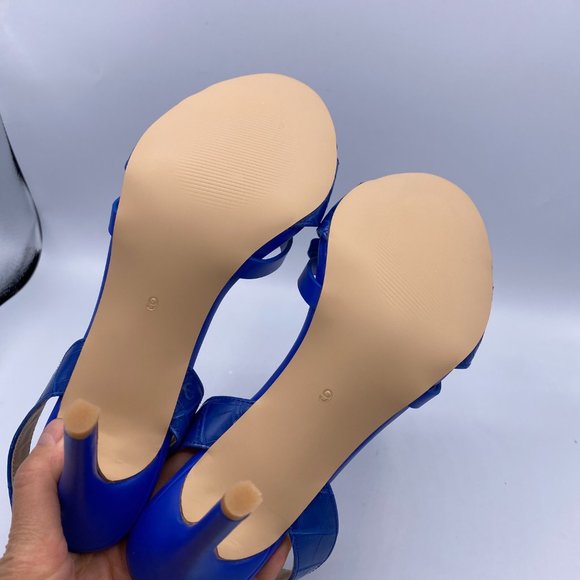 A NUYG Blue Bow High Heel Cutout Slingback Sandal - Picture 8 of 14